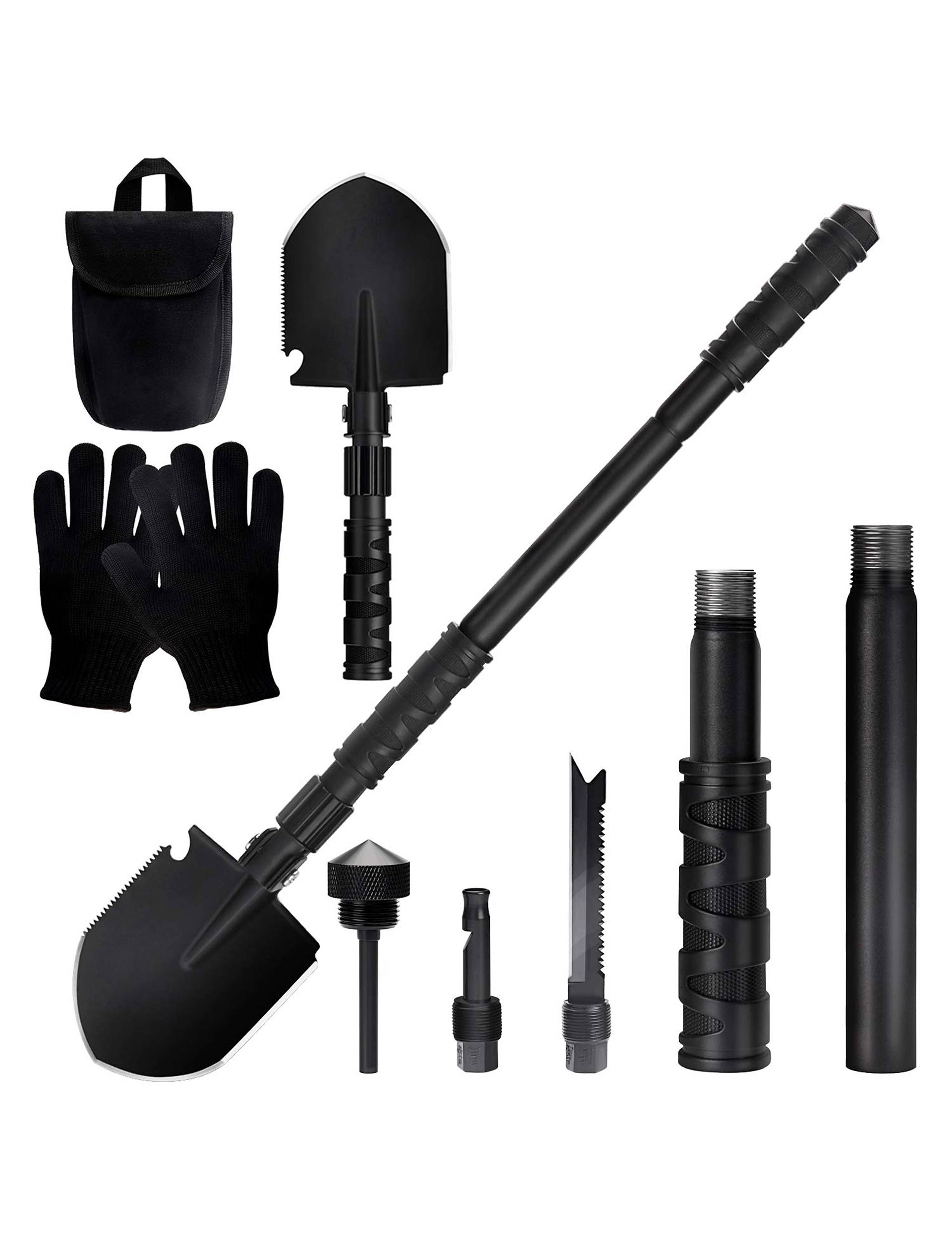 TREKOO Survival Camping Multi-Purpose Military Folding Shovel Entrenching Tool for Garden, Camping, Hiking, Backpacking, Gardening, Fishing and Car Emergency