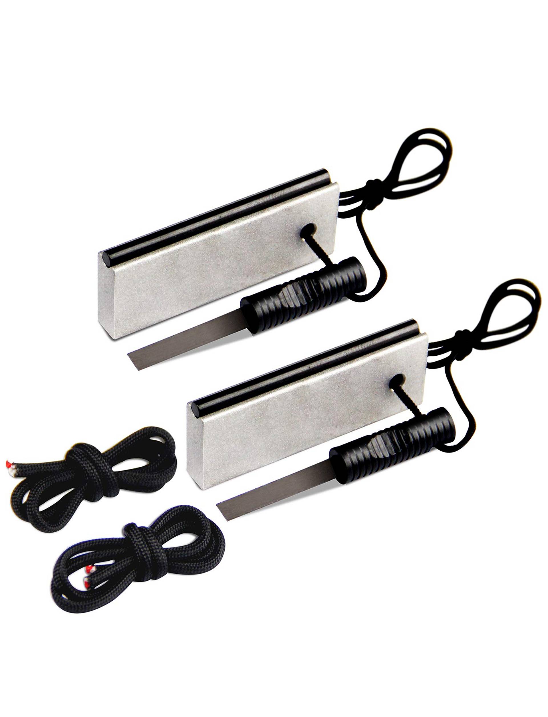 AOFAR Magnesium Fire Starter (2-Pack) Waterproof Fire Steel Pouch for Camping, Hiking, Hunting, Backpacking,Outdoor Survival fire Striker kit