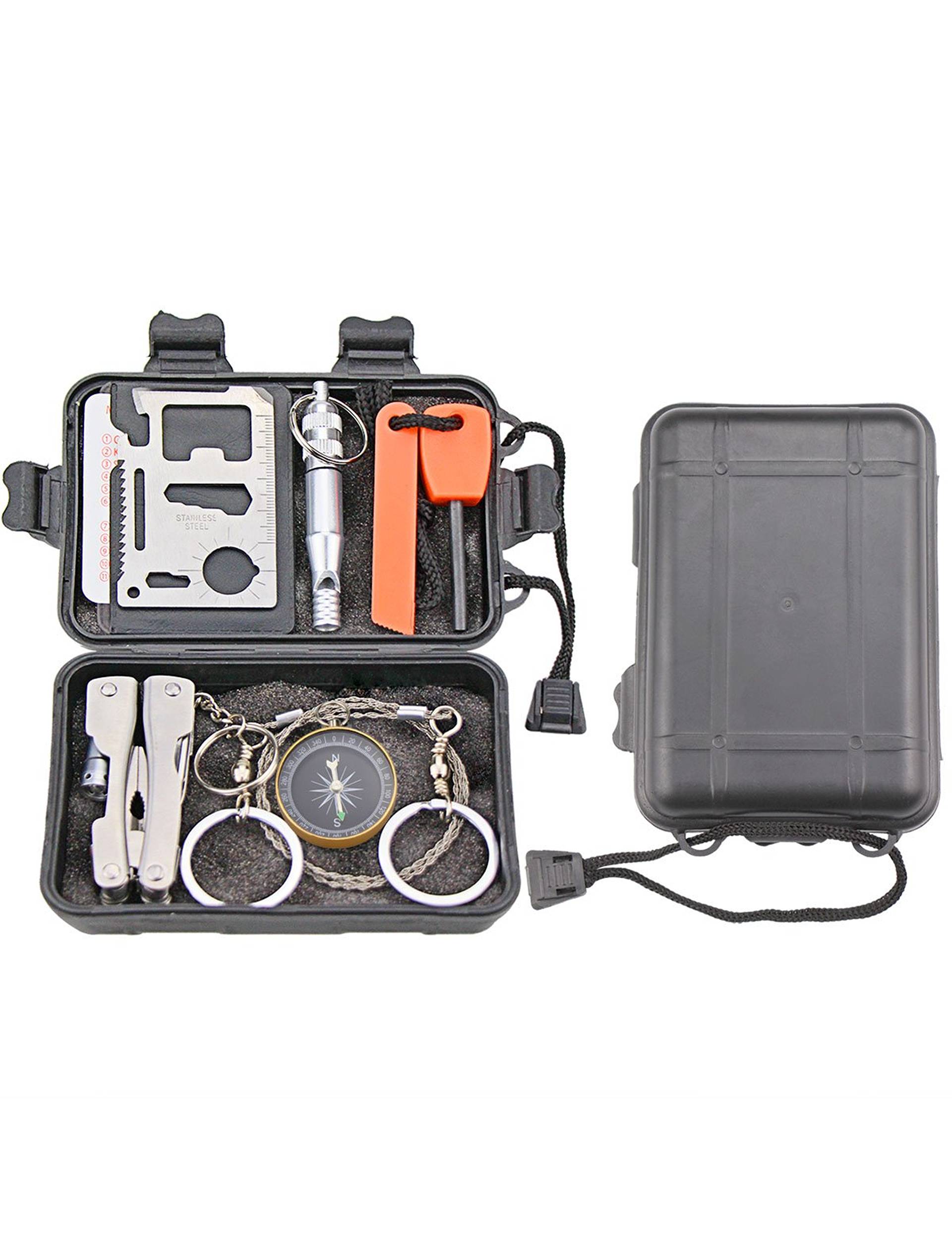 EMDMAK Survival Kit Outdoor Emergency Gear Kit for Camping Hiking Travelling or Adventures