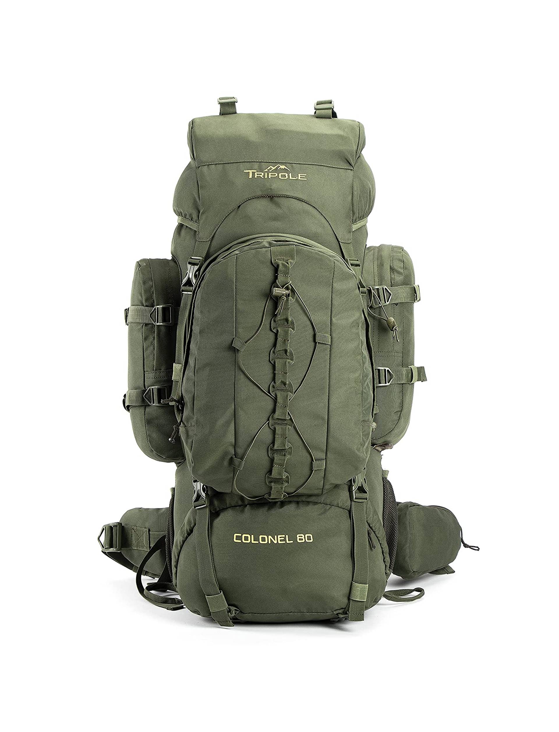 Tripole Colonel 80 Litres Rucksack + Detachable Day Pack, Black