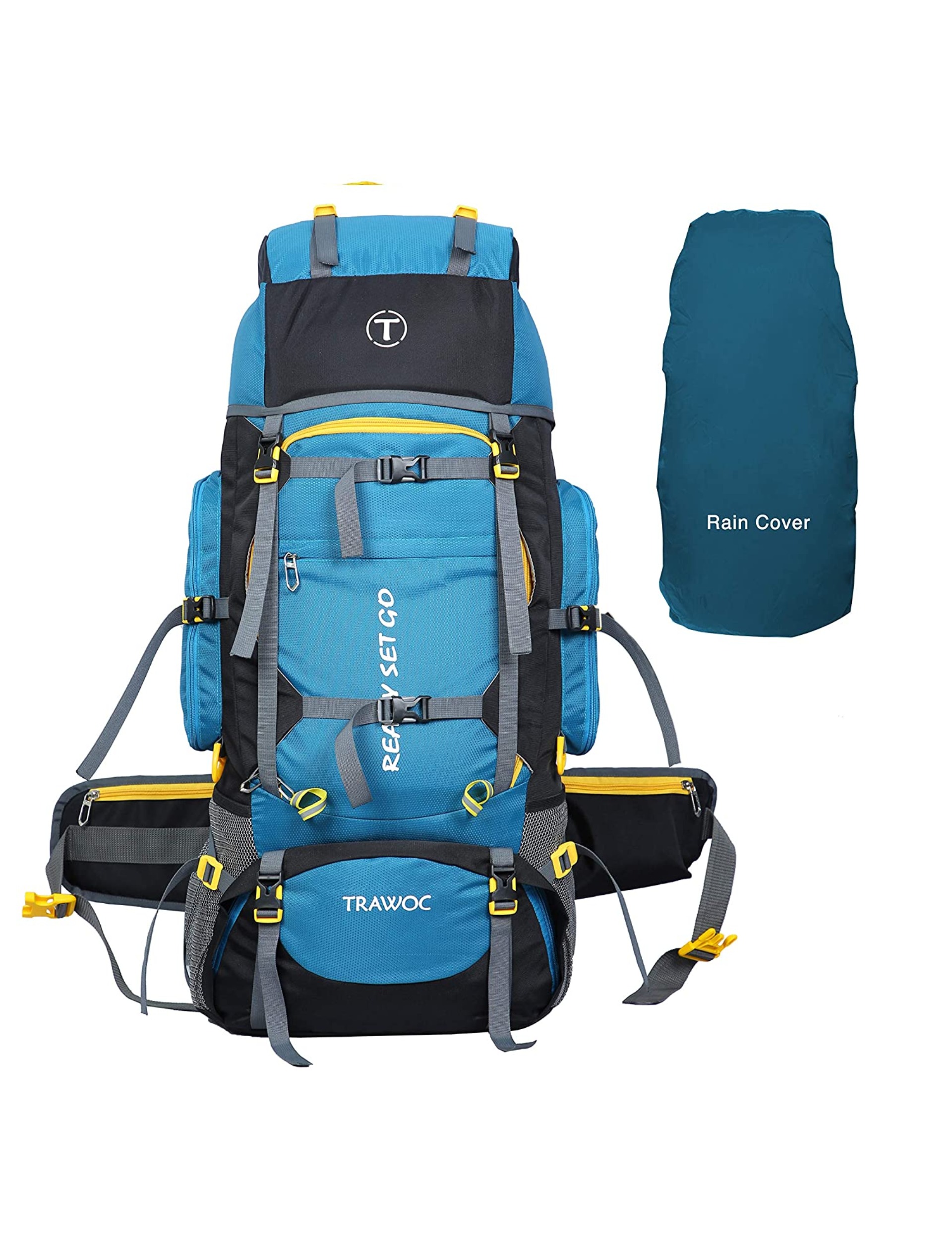 TRAWOC 80L Travel Backpack (Sky Blue)