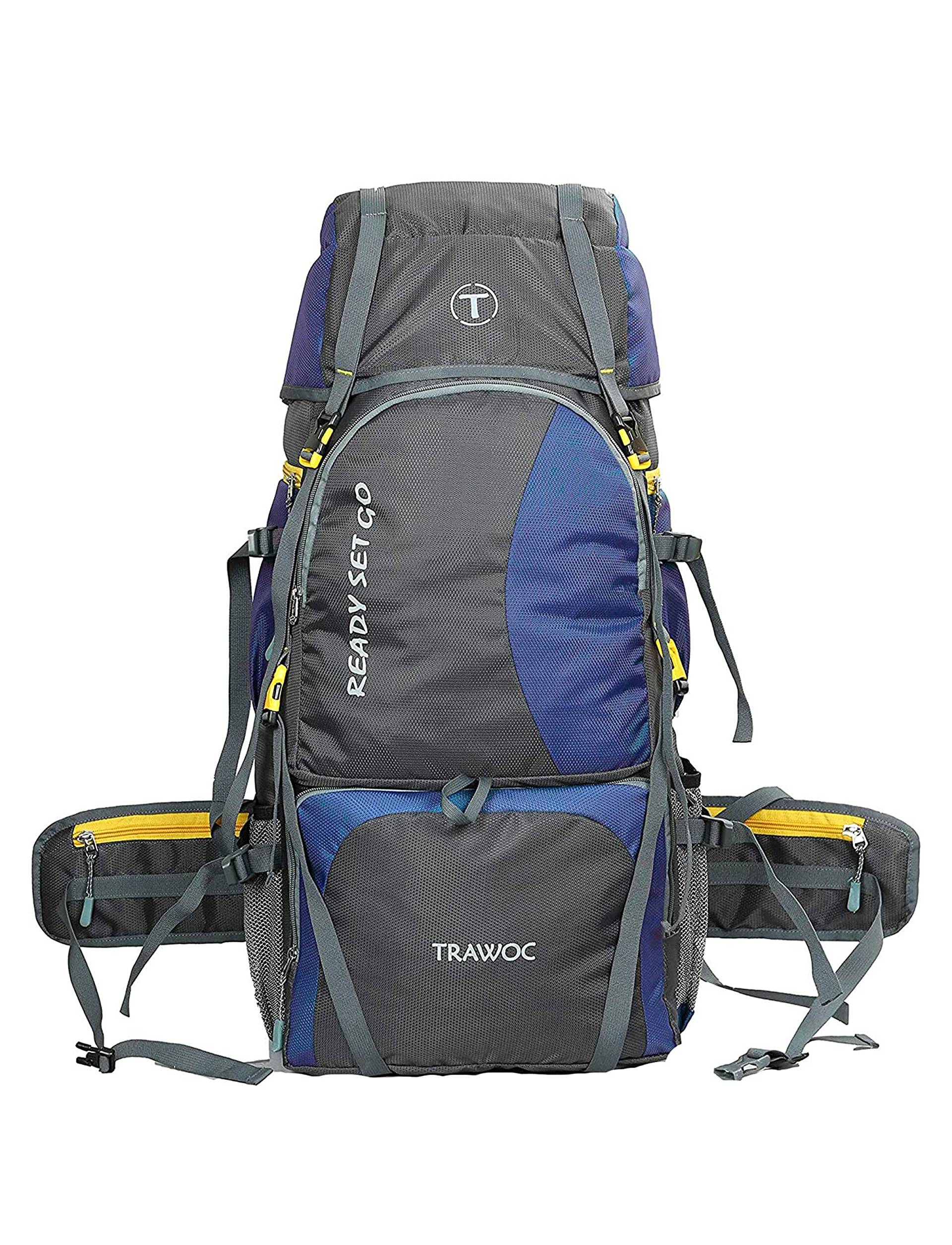 TRAWOC 60 Ltr Trekking Rucksack Travel Bag Hiking Backback, 1 Year Warranty, HK001