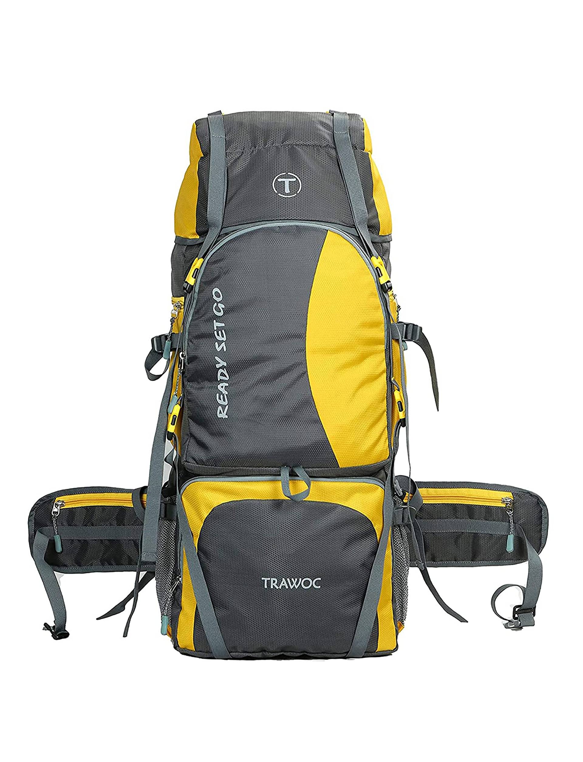 TRAWOC 60 Ltr Trekking Rucksack Travel Bag Hiking Backback, 1 Year Warranty, HK001