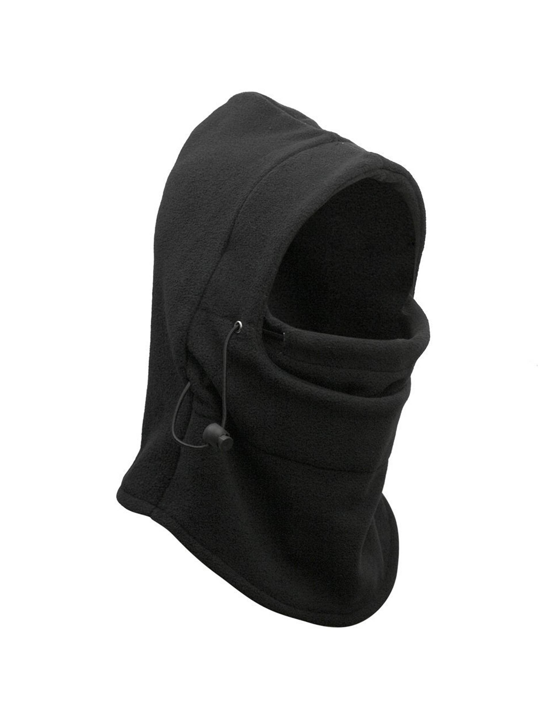 Aorna 6 in1 Warm Thermal Fleece Balaclava Hood Ski Bike Wind Stopper, Black, Free Size, Pack of 1