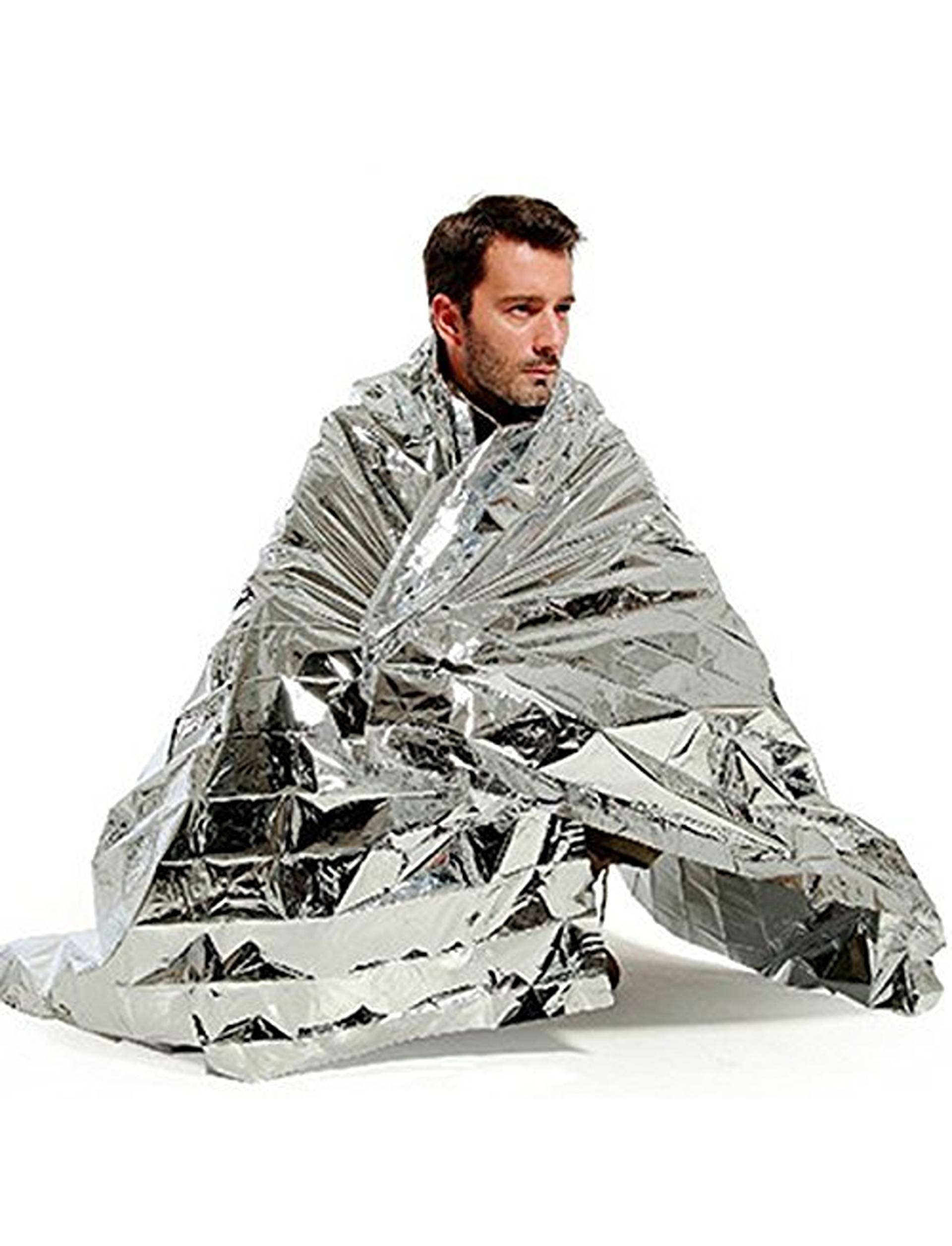 ADD GEAR Mylar Foil Blanket for Emergency Rescue Thermal Portable Waterproof (Silver 1.4 x 2.1 m)