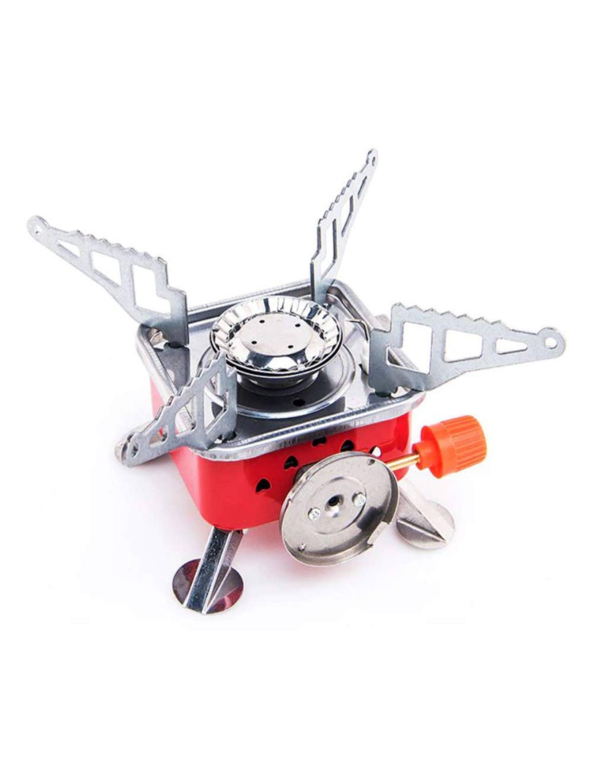 Outdoor Portable Square-Shaped Folding Light Weight Camping Stove Burner With Camping Gas(Stove With 2 Gas)