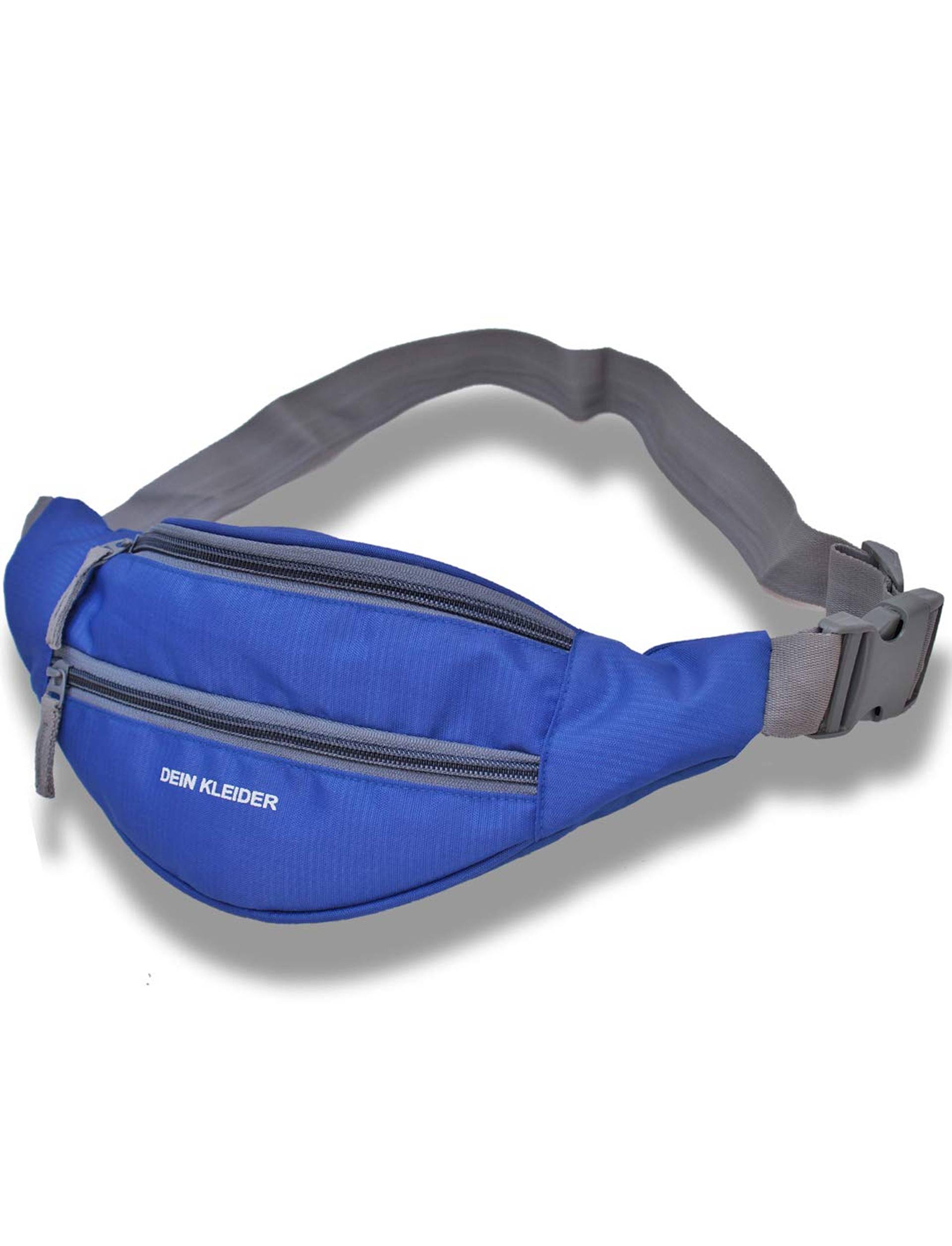 Dein Kleider Waist Pack Travel Handy Hiking Zip Pouch Document Money Phone Belt Sport Bag Bum Bag for Men and Women Nylon (Dark Blue)