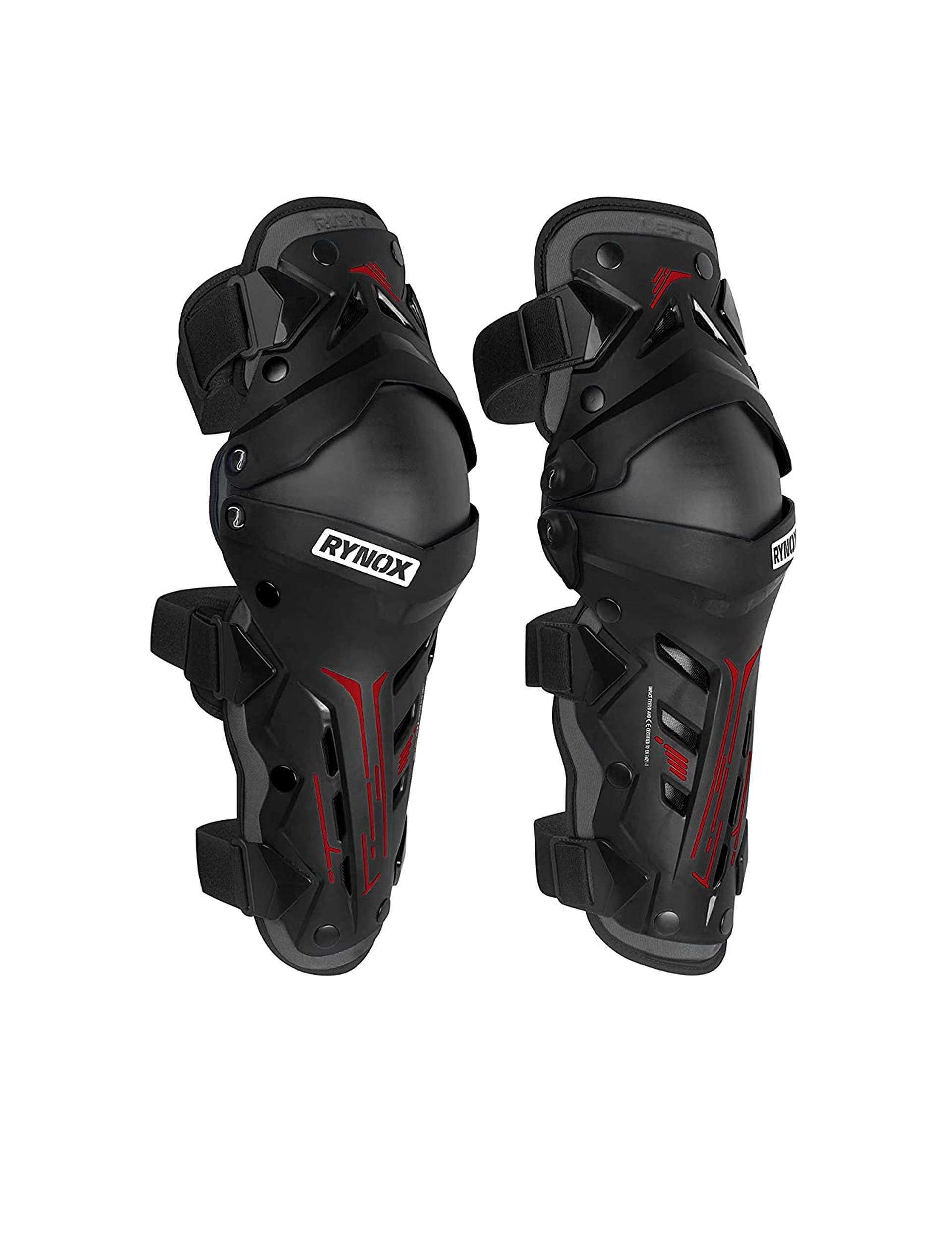 Rynox Bastion Bionic Knee Guards Black Red